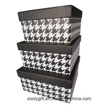Classical Pattern Printing Square Cardboard Paper Storage Boxes Set